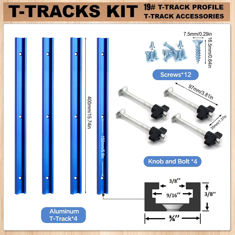 Woodworking Equipment - Woodworking 19# T-track Kit and Accessories