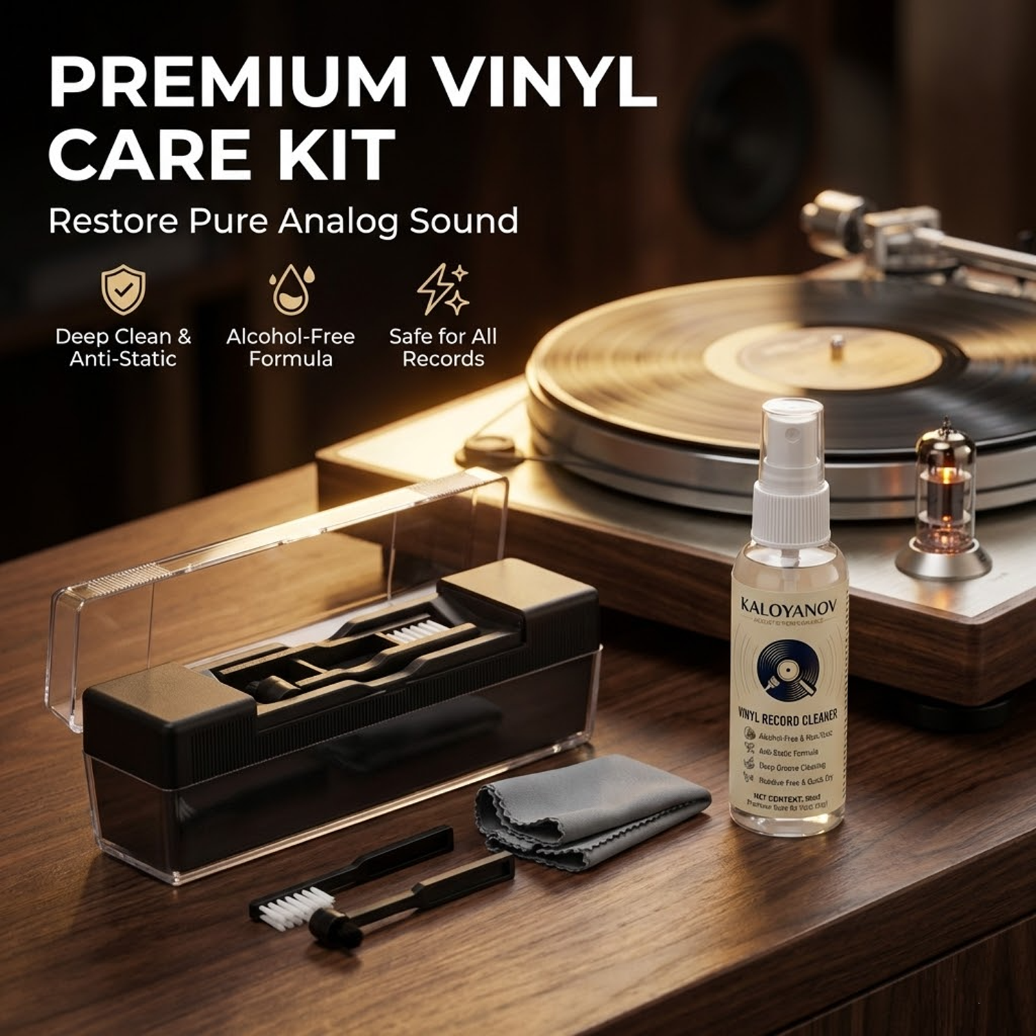 Turning Gouge Set - Anti-Static Vinyl Record Cleaner Kit Alcohol-Free