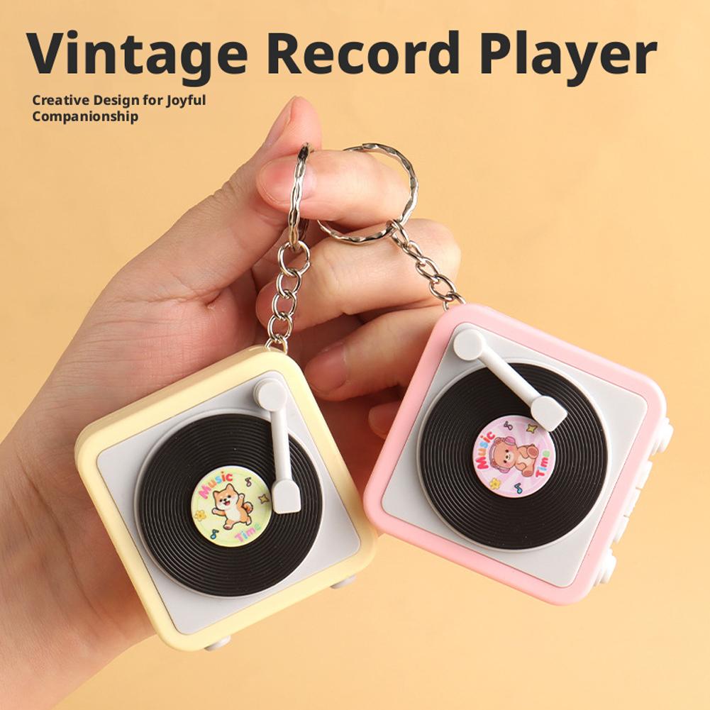 Turning Gouge Set - Mini Record Player Keychain, Cute Retro