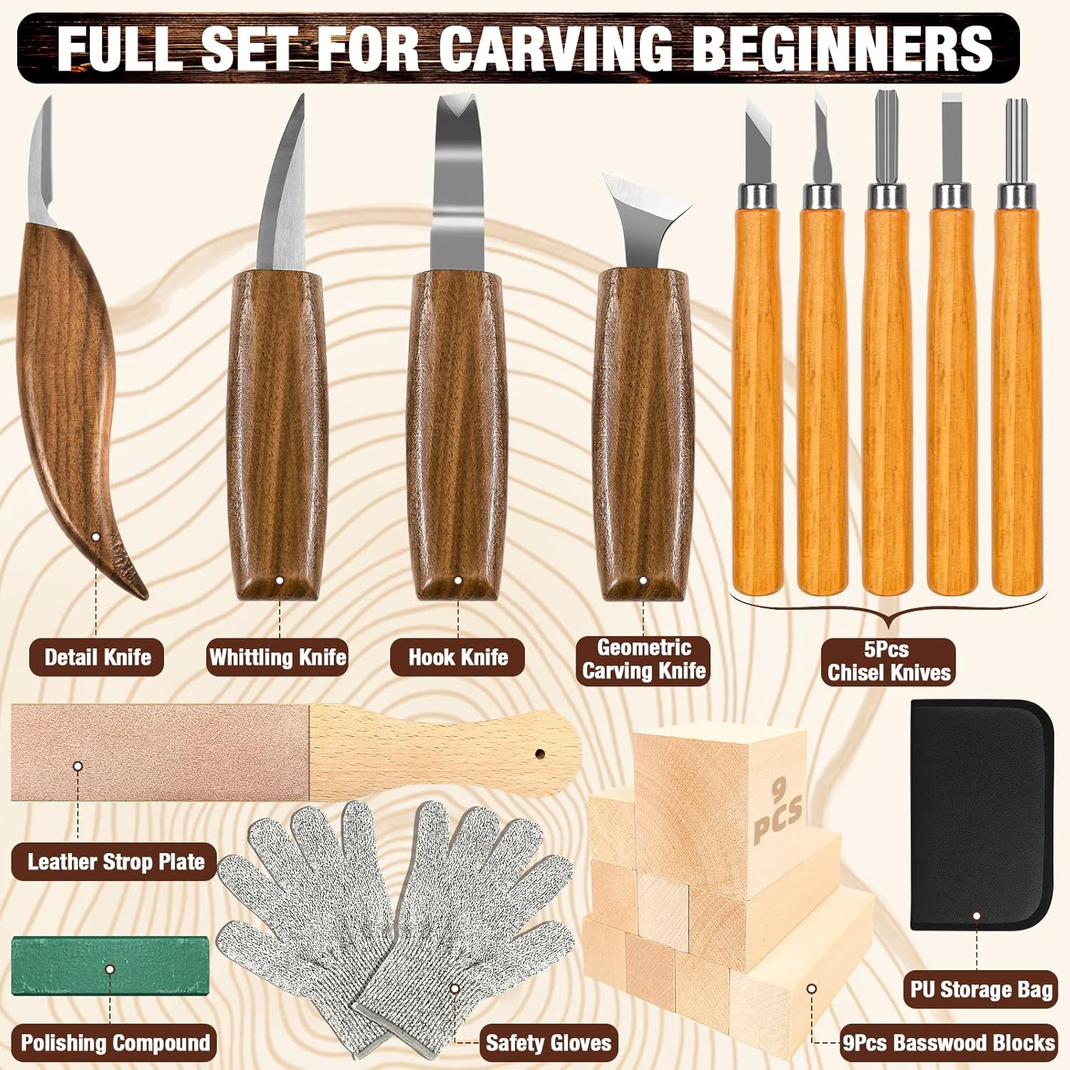 Wood Carving Kit, 23pcs Wood C – Woodworking Hobby Kits Bewertung und Preis